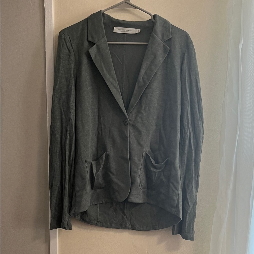 Women's Cozy Green Blazer Size Petite Small